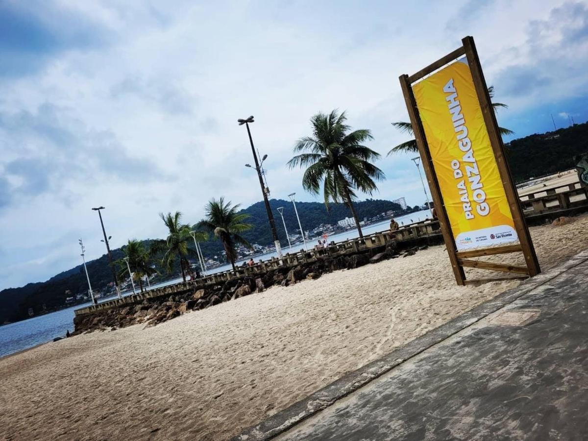 Flat Completo Novo A 350M Da Praia Com Piscina São Vicente Exterior foto